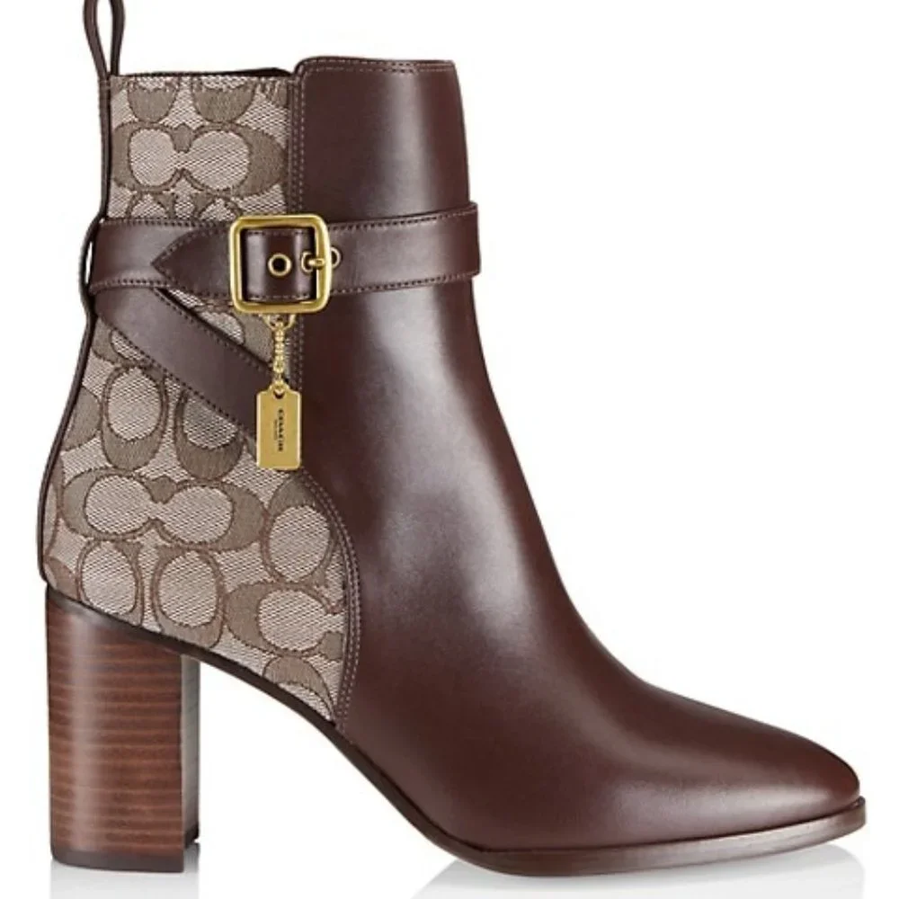 COACH Olivia Signature Jacquard Ankle Booties - Picture 1 of 13
